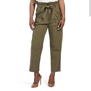 COPY - 7 for all Mankind | Paperbag Trousers High Waist Size Small Olive Green